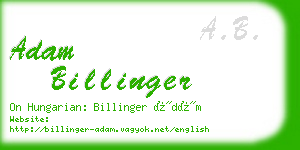 adam billinger business card